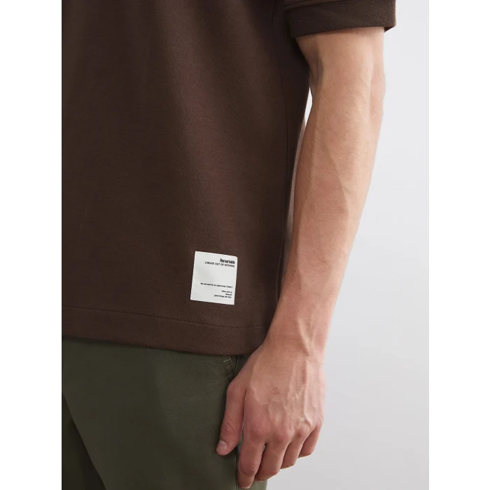 XSIDE Kahverengi Bisiklet Yaka Erkek Tişört