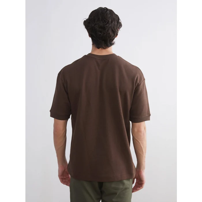 XSIDE Kahverengi Bisiklet Yaka Erkek Tişört