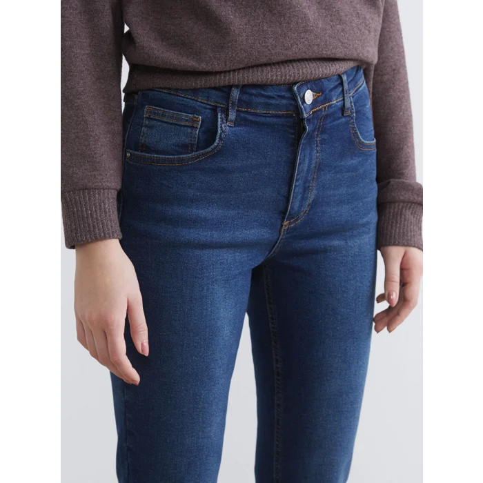 XSIDE Mavi Crop Flare Kadın Jean Pantolon