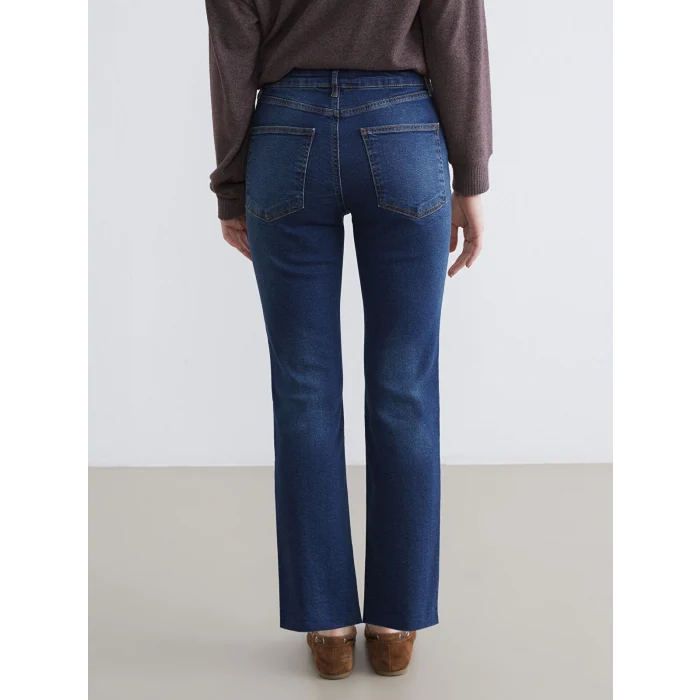 XSIDE Mavi Crop Flare Kadın Jean Pantolon