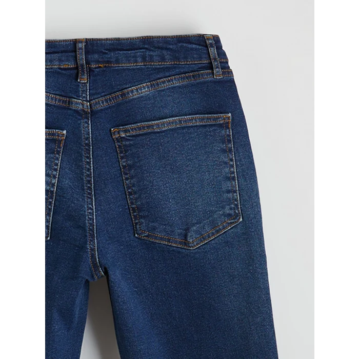 XSIDE Mavi Crop Flare Kadın Jean Pantolon