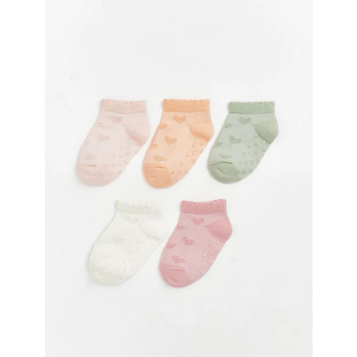 LCW baby Pembe Kız Bebek Patik Çorap 5li