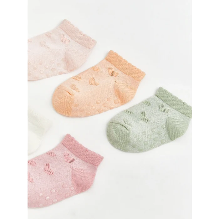 LCW baby Pembe Kız Bebek Patik Çorap 5li