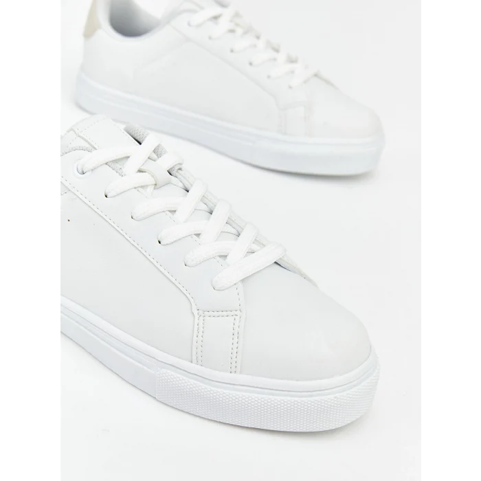 LCW STEPS Beyaz Bağcıklı Düz Tabanlı Kadın Sneaker Ayakkabı