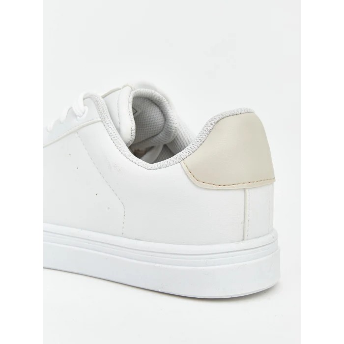 LCW STEPS Beyaz Bağcıklı Düz Tabanlı Kadın Sneaker Ayakkabı