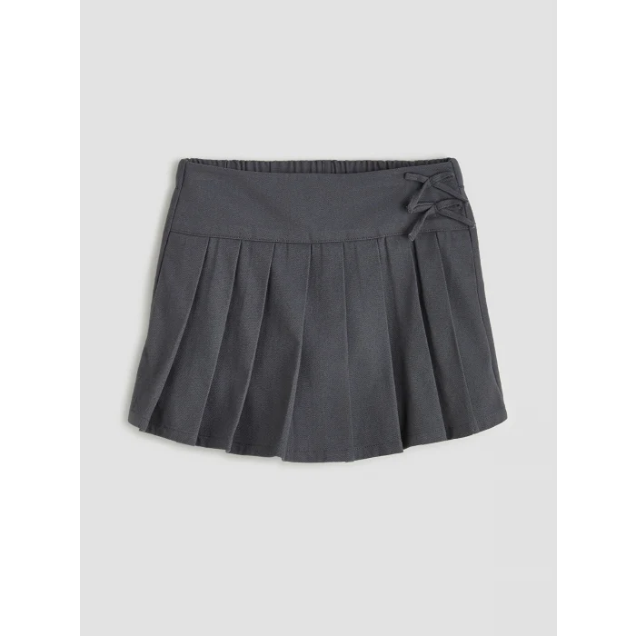 LCW Kids Gri Kız Çocuk Pileli Şort Etek