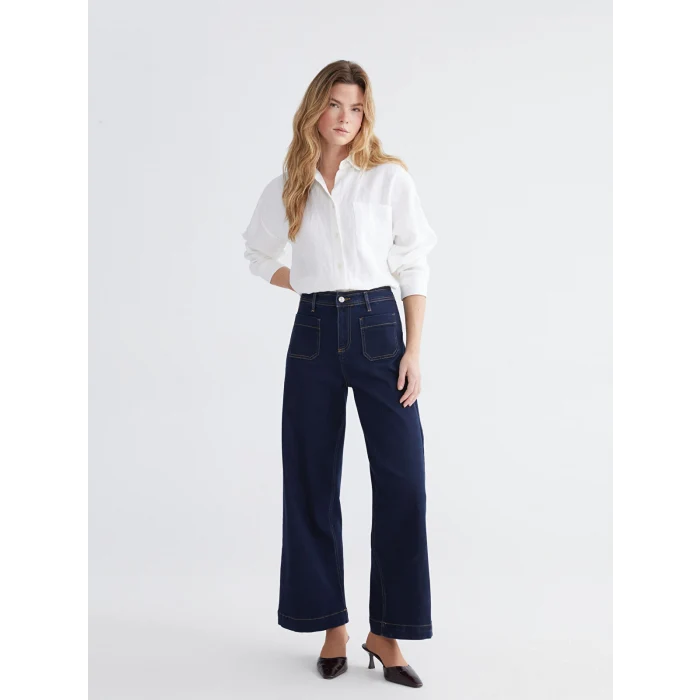 LCWAIKIKI Classic İndigo Wideleg Kadın Jean Pantolon