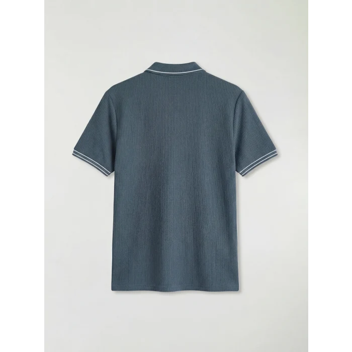 LCWAIKIKI Classic Petrol Çizgili Polo Yaka Erkek Tişört