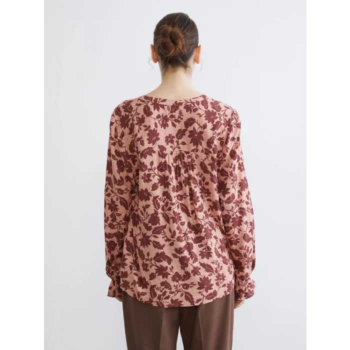 LCW Grace Pembe Kaçık Yaka Çiçekli Bluz