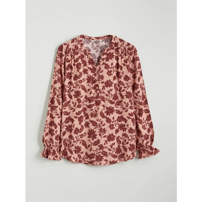 LCW Grace Pembe Kaçık Yaka Çiçekli Bluz