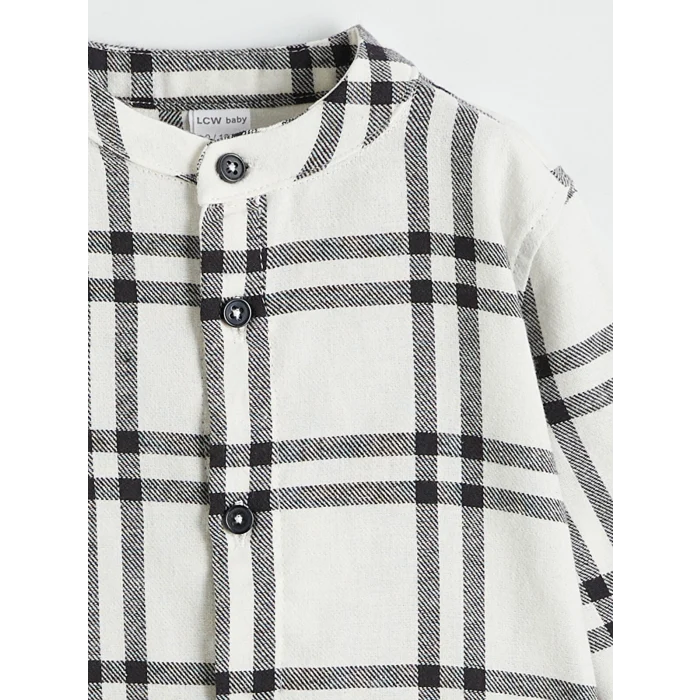 LCW baby Siyah Hakim Yaka Ekose Erkek Bebek Gömlek ve Pantolon