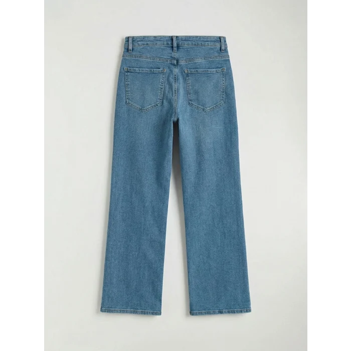 LCWAIKIKI Classic Mavi Yüksek Bel Wideleg Kadın Jean Pantolon