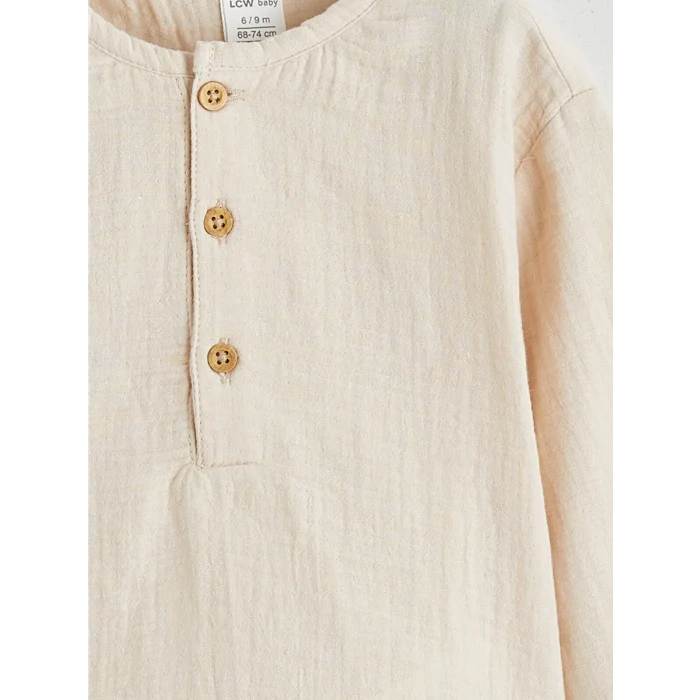 LCW baby Bej Erkek Bebek Müslin Gömlek ve Pantolon