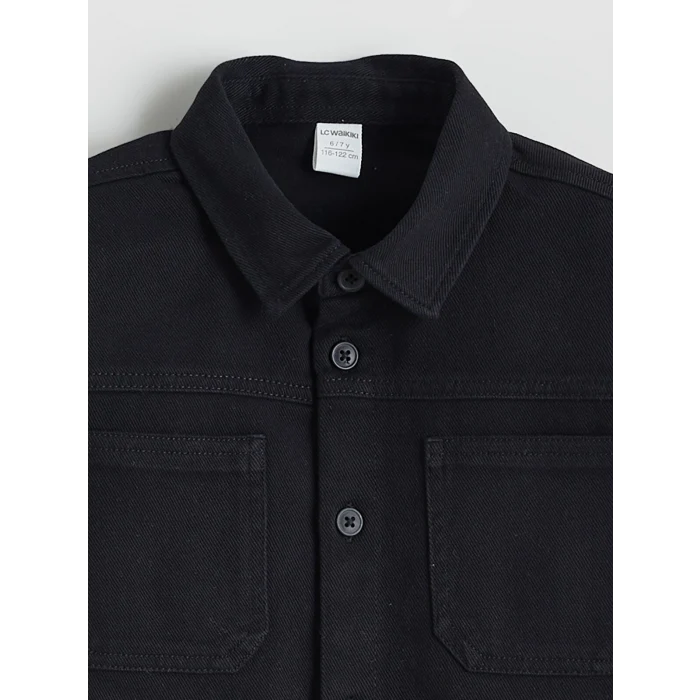 LCW Kids Siyah Erkek Çocuk Gabardin Gömlek