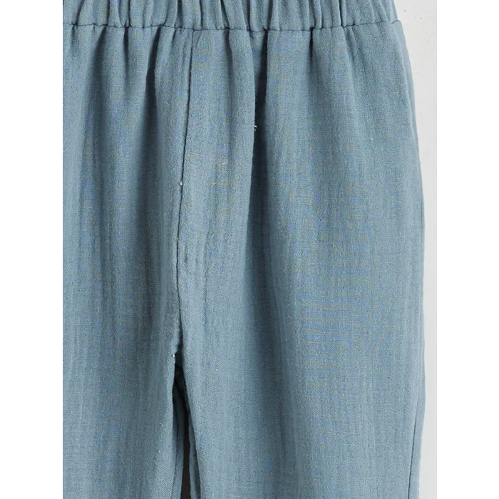 LCW baby Bej Erkek Bebek Müslin Gömlek ve Pantolon