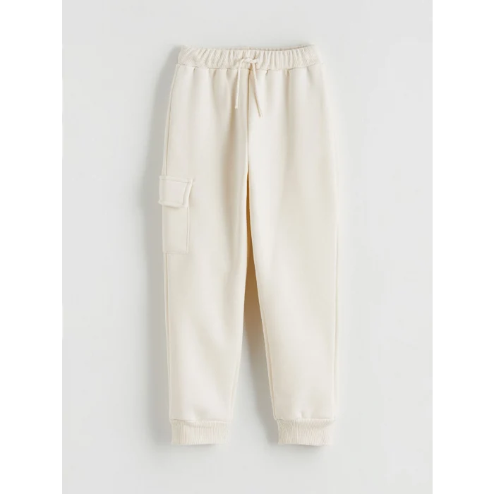 LCW Kids Bej Beli Lastikli Erkek Çocuk Jogger Eşofman Alt 2li