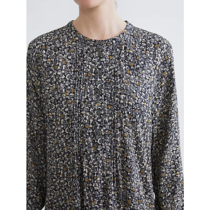 LCW Grace Yeşil Bisiklet Yaka Desenli Elbise