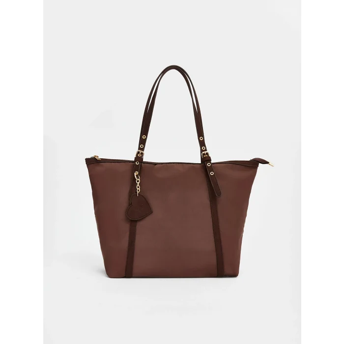 LCW ACCESSORIES Kahverengi Fermuar Kapamalı Kadın Omuz Çantası