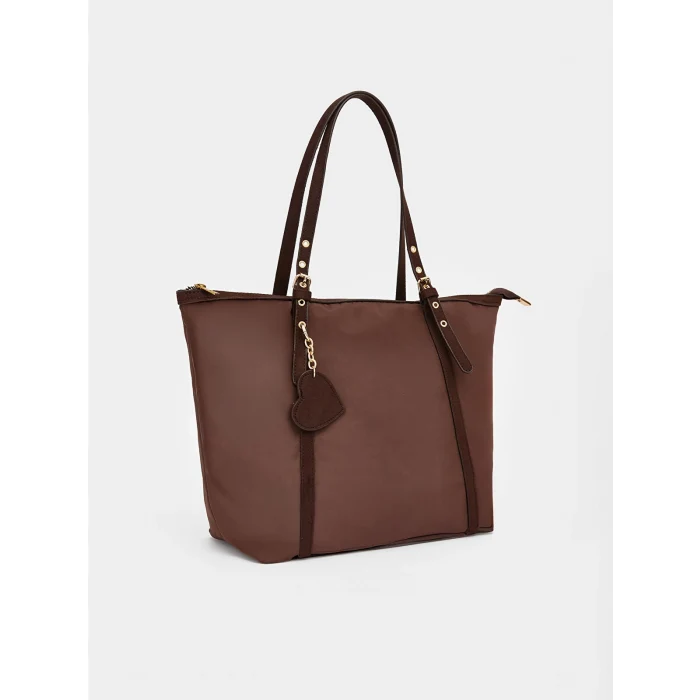 LCW ACCESSORIES Kahverengi Fermuar Kapamalı Kadın Omuz Çantası