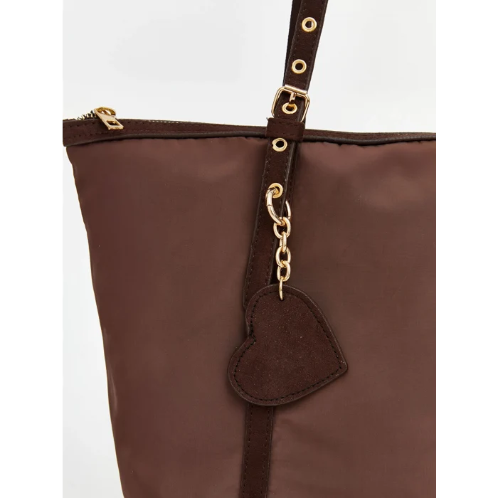 LCW ACCESSORIES Kahverengi Fermuar Kapamalı Kadın Omuz Çantası