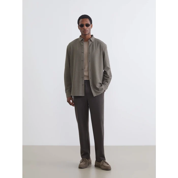 LCW Vision Yeşil Regular Fit Uzun Kollu Erkek Gömlek