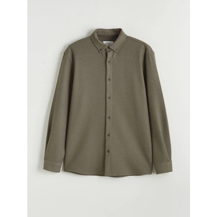 LCW Vision Yeşil Regular Fit Uzun Kollu Erkek Gömlek