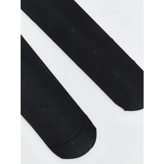 LCW Kids Siyah Desenli Kız Çocuk İnce Külotlu Çorap 2li