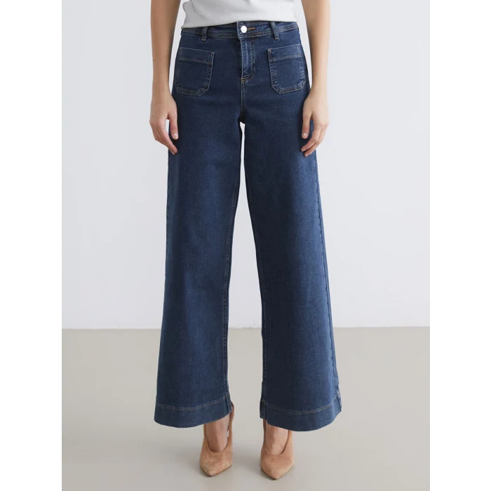 LCWAIKIKI Classic İndigo Wideleg Kadın Jean Pantolon