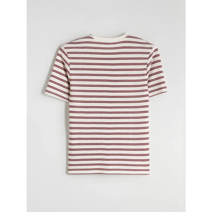 XSIDE Bordo Bisiklet Yaka Çizgili Penye Erkek Tişört