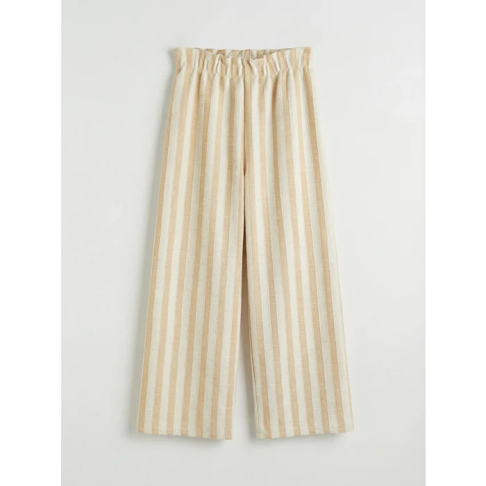 LCW Kids Ekru Bisiklet Yaka Baskılı Kız Çocuk Tişört ve Pantolon