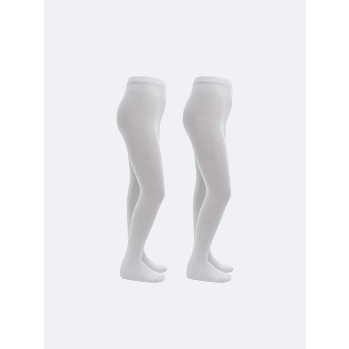 LCW Kids Beyaz Basic Kız Çocuk Külotlu Çorap 2li