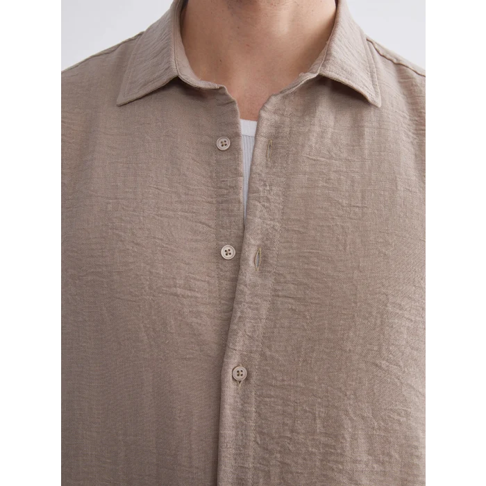 XSIDE Bej Regular Fit Uzun Kollu Erkek Gömlek