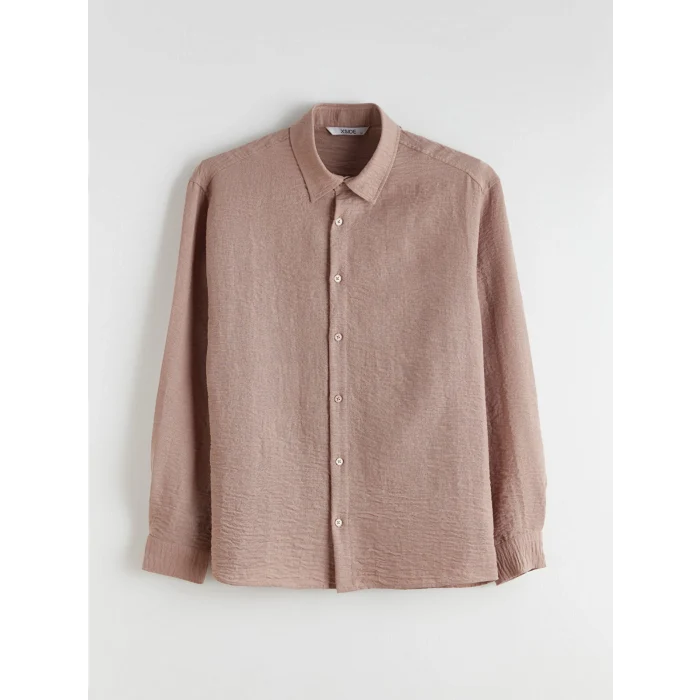 XSIDE Bej Regular Fit Uzun Kollu Erkek Gömlek