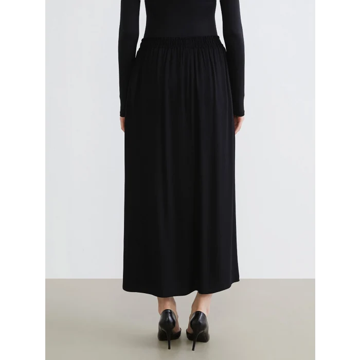 LCW Grace Siyah Beli Lastikli Belmando Kloş Etek