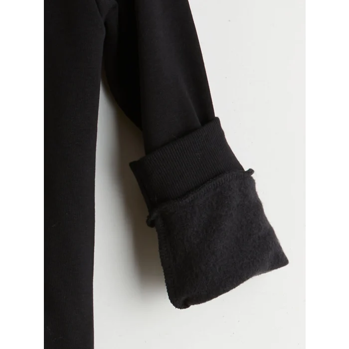 LCW Kids Siyah Kapüşonlu Erkek Çocuk Kalın Fermuarlı Sweatshirt