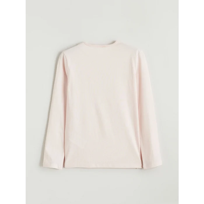 LCW Kids Pembe Bisiklet Yaka New York Baskılı Kız Çocuk Pijama Takım