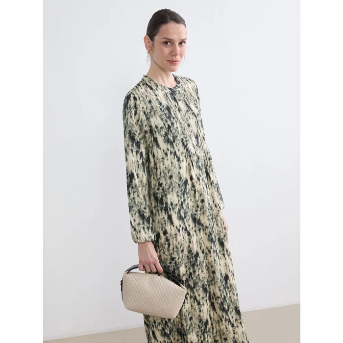 LCW Grace Karışık Hakim Yaka Desenli Elbise