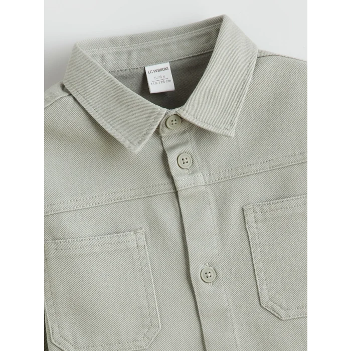 LCW Kids Yeşil Uzun Kollu Erkek Çocuk Gömlek