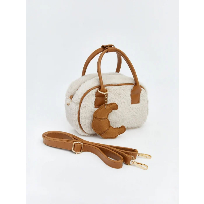 LCW ACCESSORIES Ekru Kadın Pelüş El Çantası