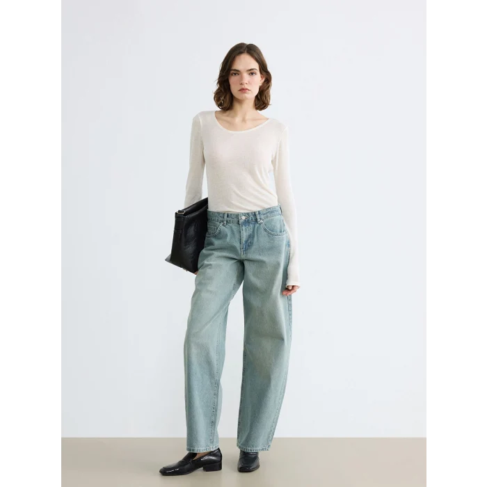 LCW Jeans İndigo Balloon Fit Kadın Jean Pantolon