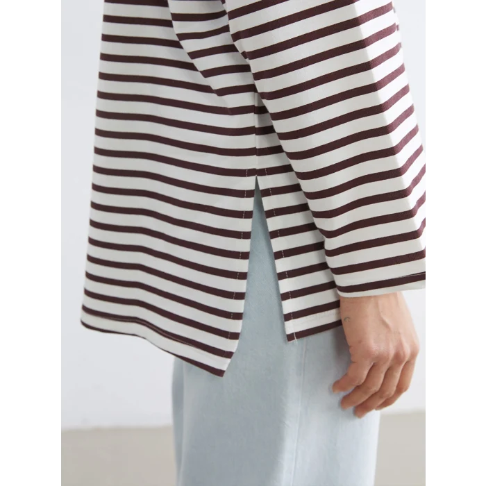 LCW Modest Mürdüm Rahat Kalıp Kadın Sweatshirt Tunik