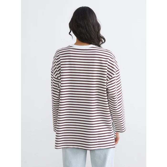 LCW Modest Mürdüm Rahat Kalıp Kadın Sweatshirt Tunik