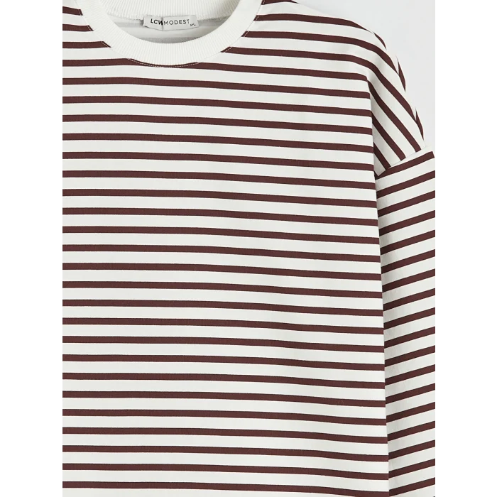 LCW Modest Mürdüm Rahat Kalıp Kadın Sweatshirt Tunik