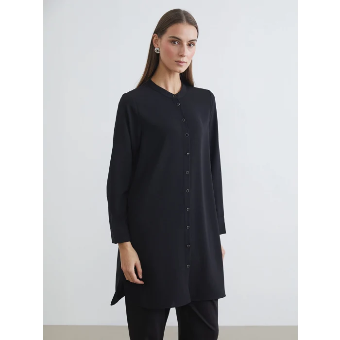 LCW Grace Siyah Hakim Yaka Kadın Gömlek Tunik