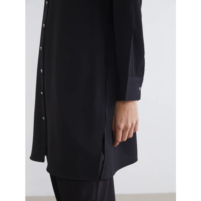 LCW Grace Siyah Hakim Yaka Kadın Gömlek Tunik