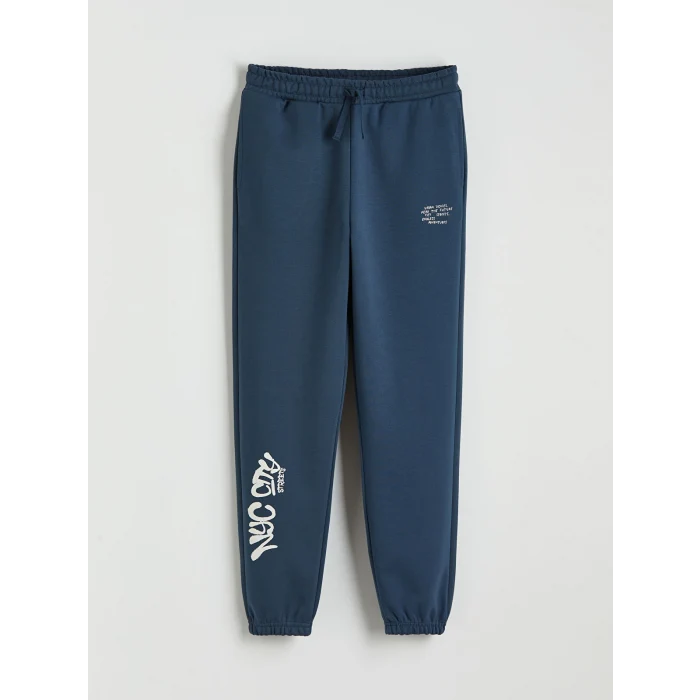 LCW Kids Lacivert NYC Baskılı Erkek Çocuk Jogger Eşofman Altı