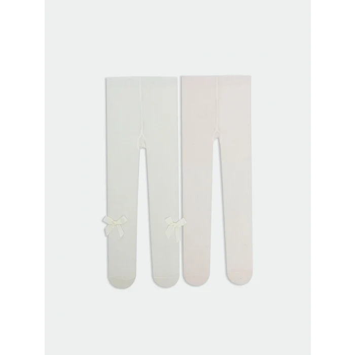 LCW baby Ekru Kız Bebek Külotlu Çorap 2li