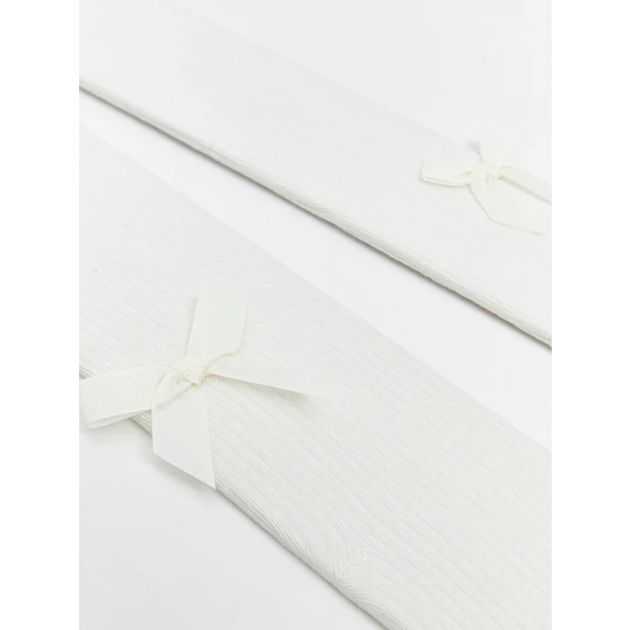 LCW baby Ekru Kız Bebek Külotlu Çorap 2li