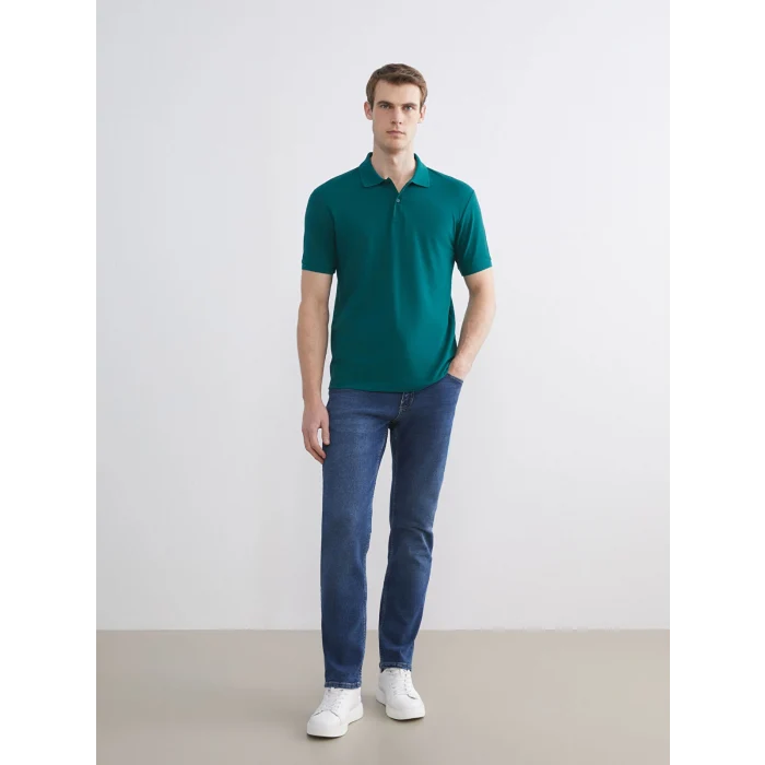 LCWAIKIKI Classic Yeşil Polo Yaka Kısa Kollu Pike Erkek Tişört