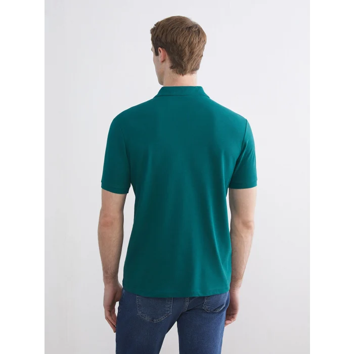 LCWAIKIKI Classic Yeşil Polo Yaka Kısa Kollu Pike Erkek Tişört